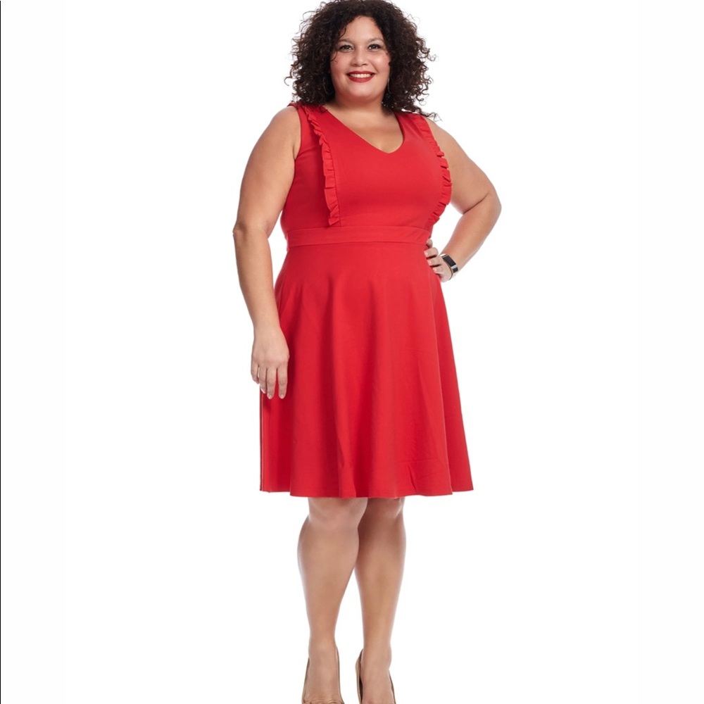City Chic size 20 red ruffle dress
